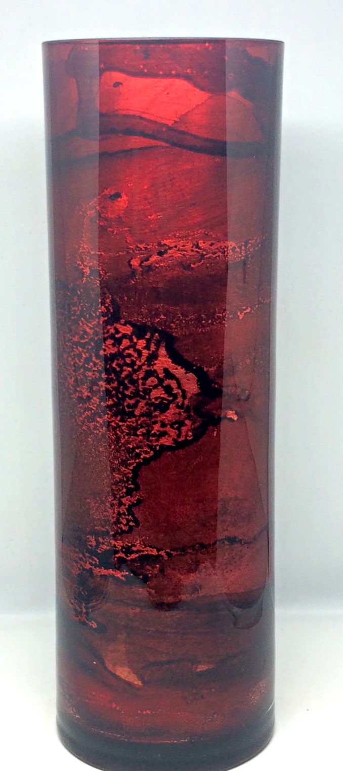 Graff.Cylindrical Vase Red