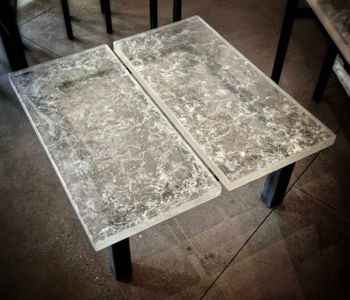 Heather Cuell custom cast glass coffee table
