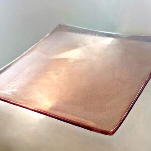 Rhubarb Shift cast glass platter by Heather Cuell