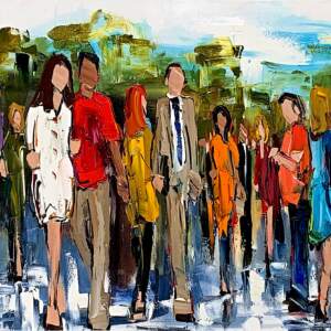 Comings and Goings, original figure painting by Canadian artist Kimberly Kiel | Effusion Art Gallery, Invermere BC