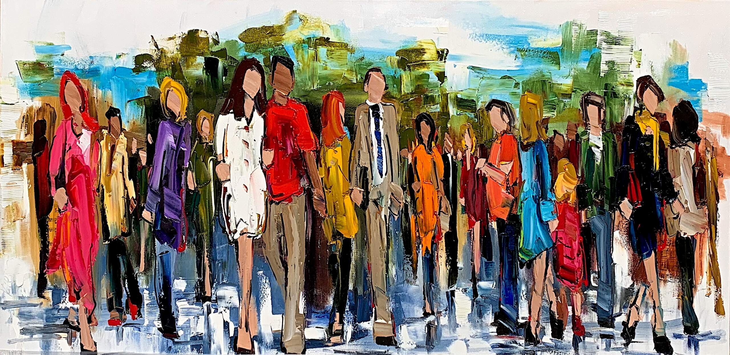 Comings and Goings, original figure painting by Canadian artist Kimberly Kiel | Effusion Art Gallery, Invermere BC