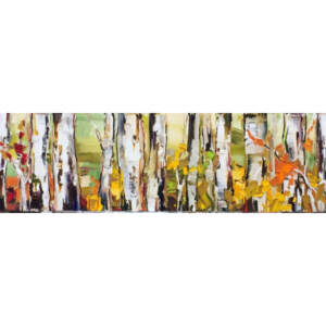 On this Day, oil birch tree painting by Kimberly Kiel | Effusion Art Gallery + Cast Glass Studio, Invermere BC