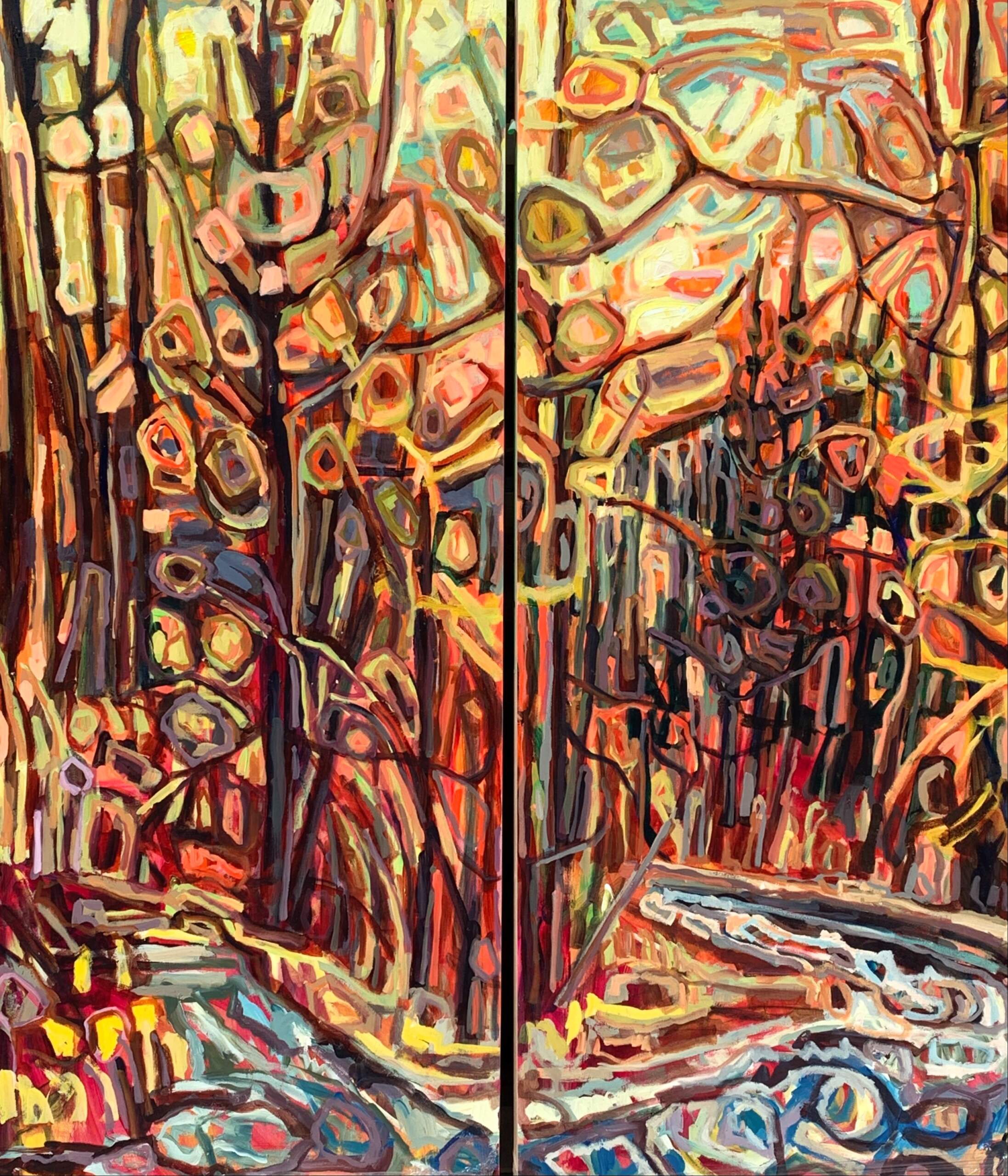 Dutch Creek and the Hoodoos, landscape painting by Sylvain Leblanc | Effusion Art Gallery + Cast Glass Studio, Invermere BC