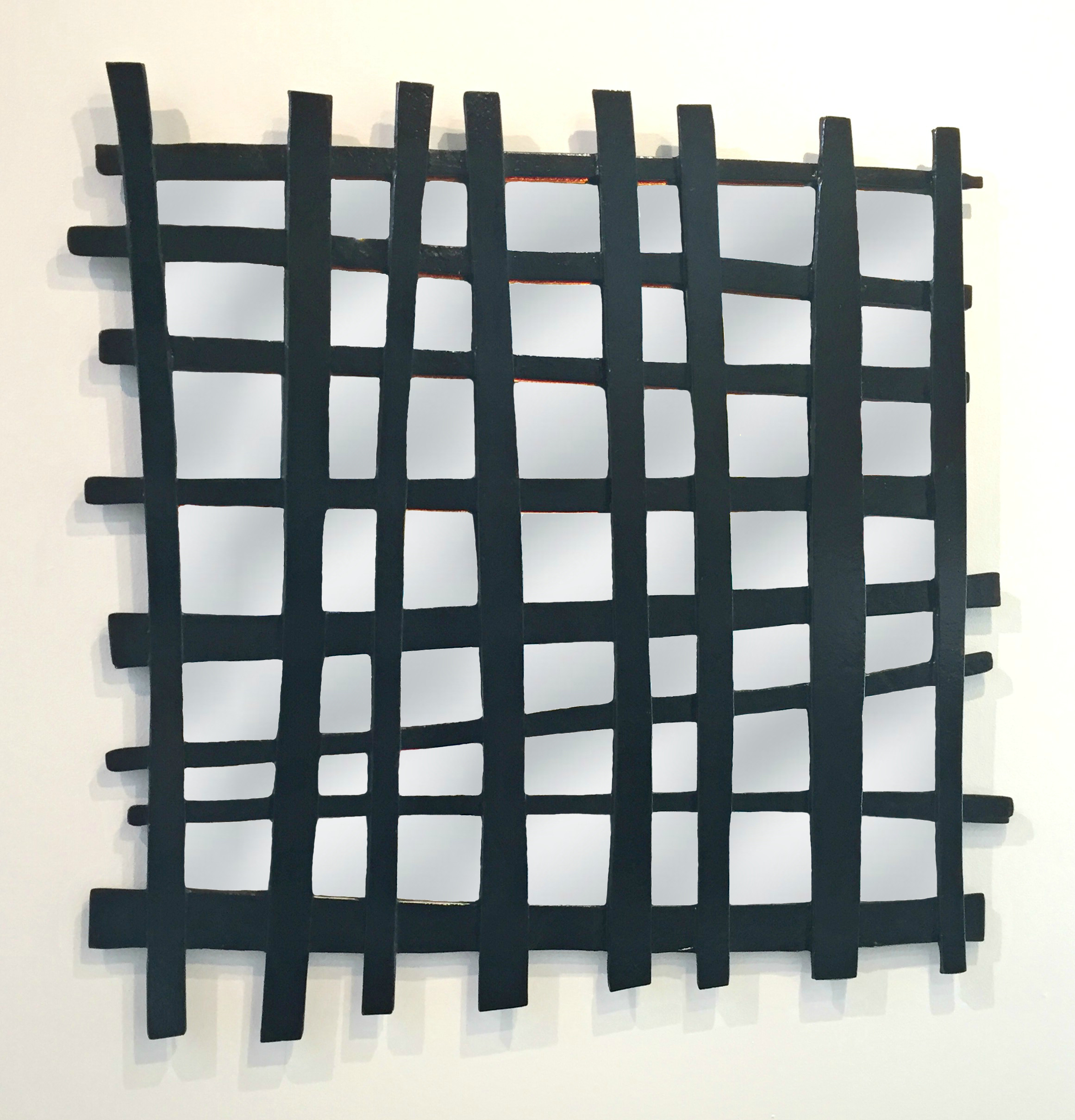 Weave, color-shifting cast glass mirror by Heather Cuell | Effusion Art Gallery + Cast Glass Studio, Invermere BC