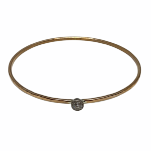 Handmade bronze, sterling silver, and CZ bangle by Karyn Chopik | Effusion Art Gallery + Cast Glass Studio, Invermere BC