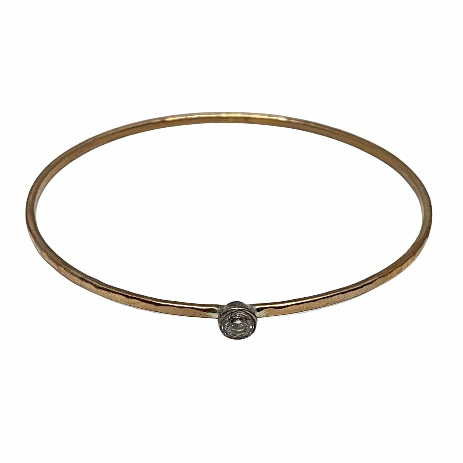 Handmade bronze, sterling silver, and CZ bangle by Karyn Chopik | Effusion Art Gallery + Cast Glass Studio, Invermere BC