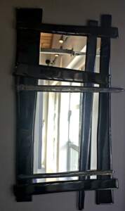 Weave 2, cast glass mirror by Heather Cuell | Effusion Art Gallery + Cast Glass Studio, Invermere BC