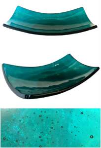Deep in Blue cast glass platter by Heather Cuell | Effusion Art Gallery + Cast Glass Studio, Invermere BC
