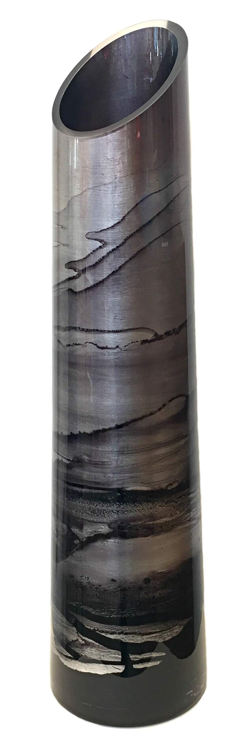 Graff.Tall Slant Vase Silver