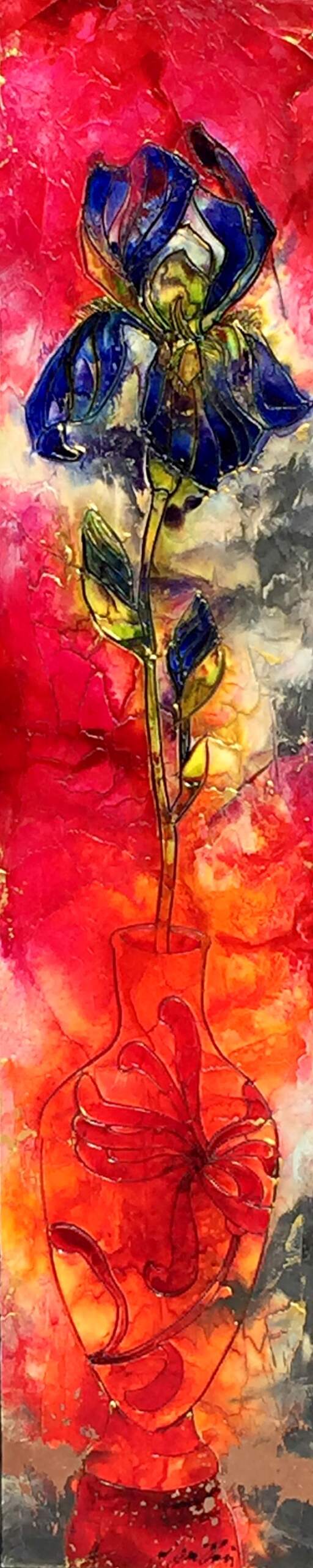 Gauthier.Iris in a Glass Vase