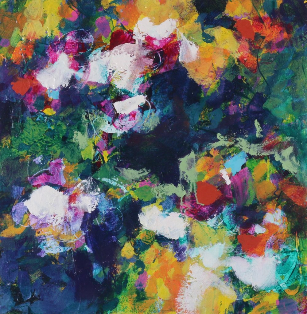 Garden Walks 6, acrylic painting by Verne Busby | Effusion Art Gallery + Cast Glass Studio, Invermere BC