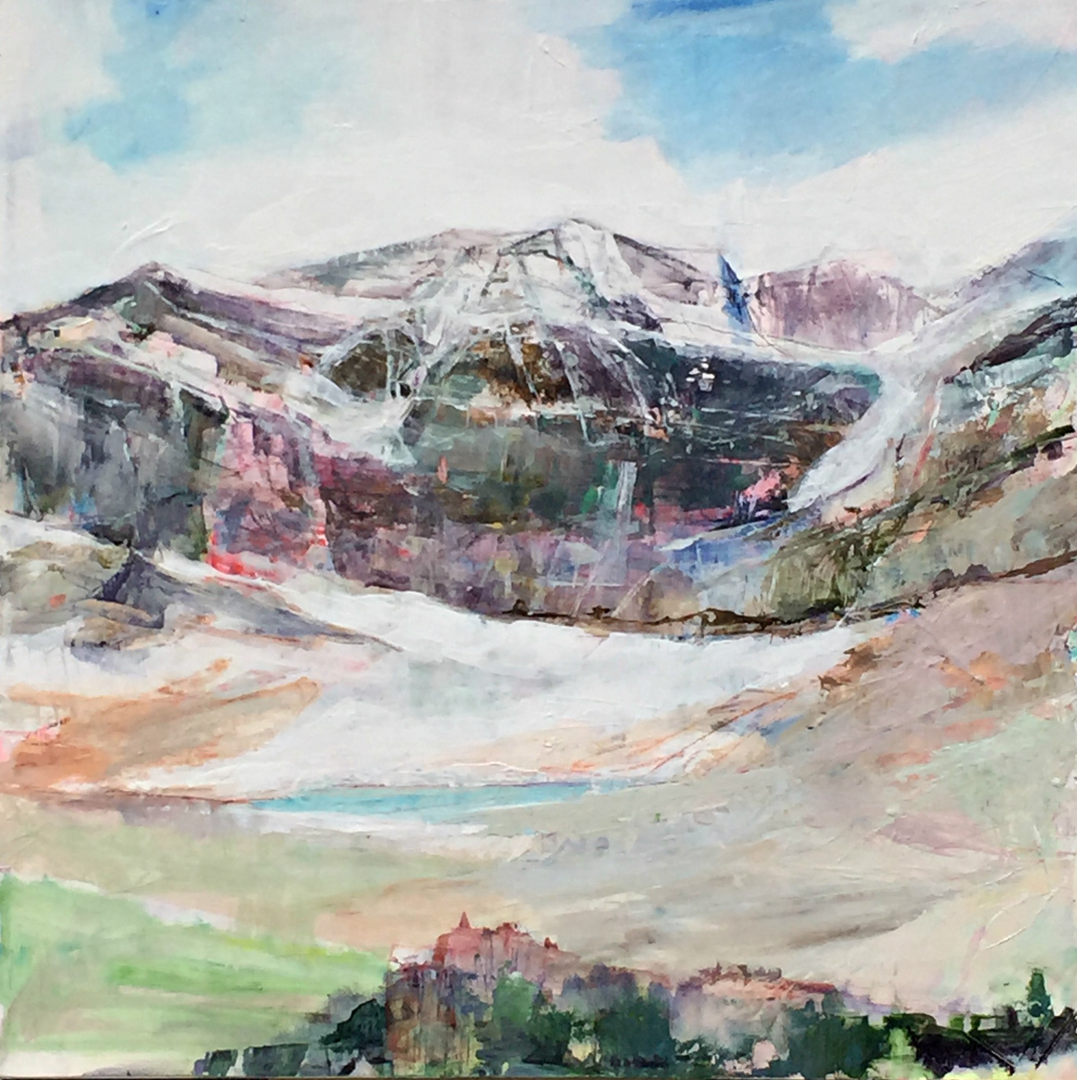 Edith Carell Inspired, acrylic painting by Sarinah Haba | Effusion Art Gallery + Cast Glass Studio, Invermere BC