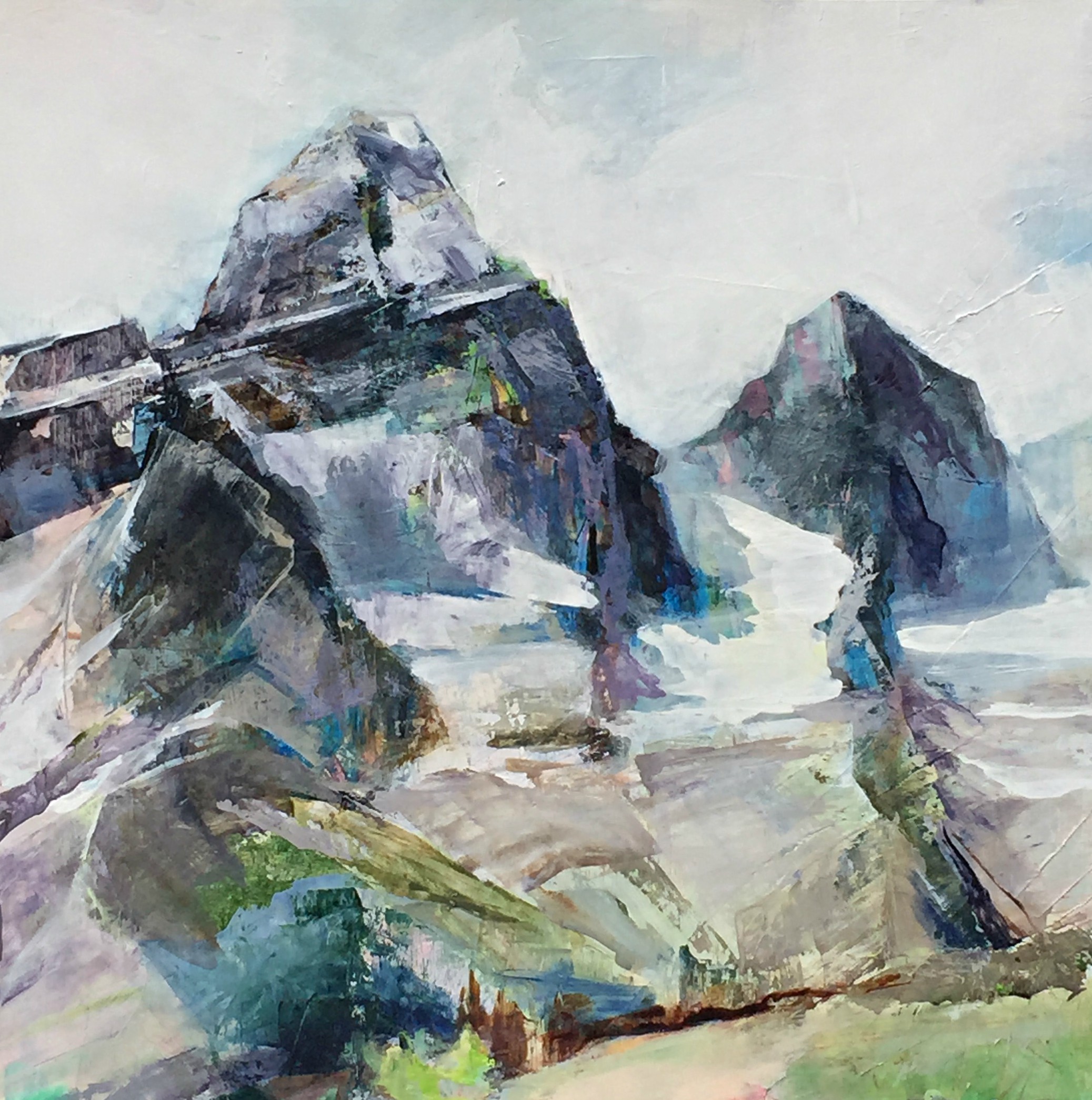 Selkirk, acrylic painting by Sarinah Haba | Effusion Art Gallery + Cast Glass Studio, Invermere BC