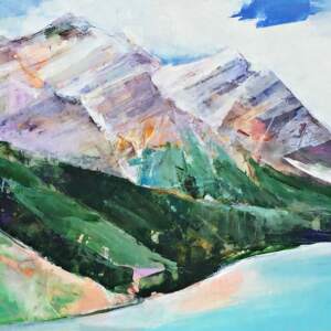 Shades, acrylic painting by Sarinah Haba | Effusion Art Gallery + Cast Glass Studio, Invermere BC