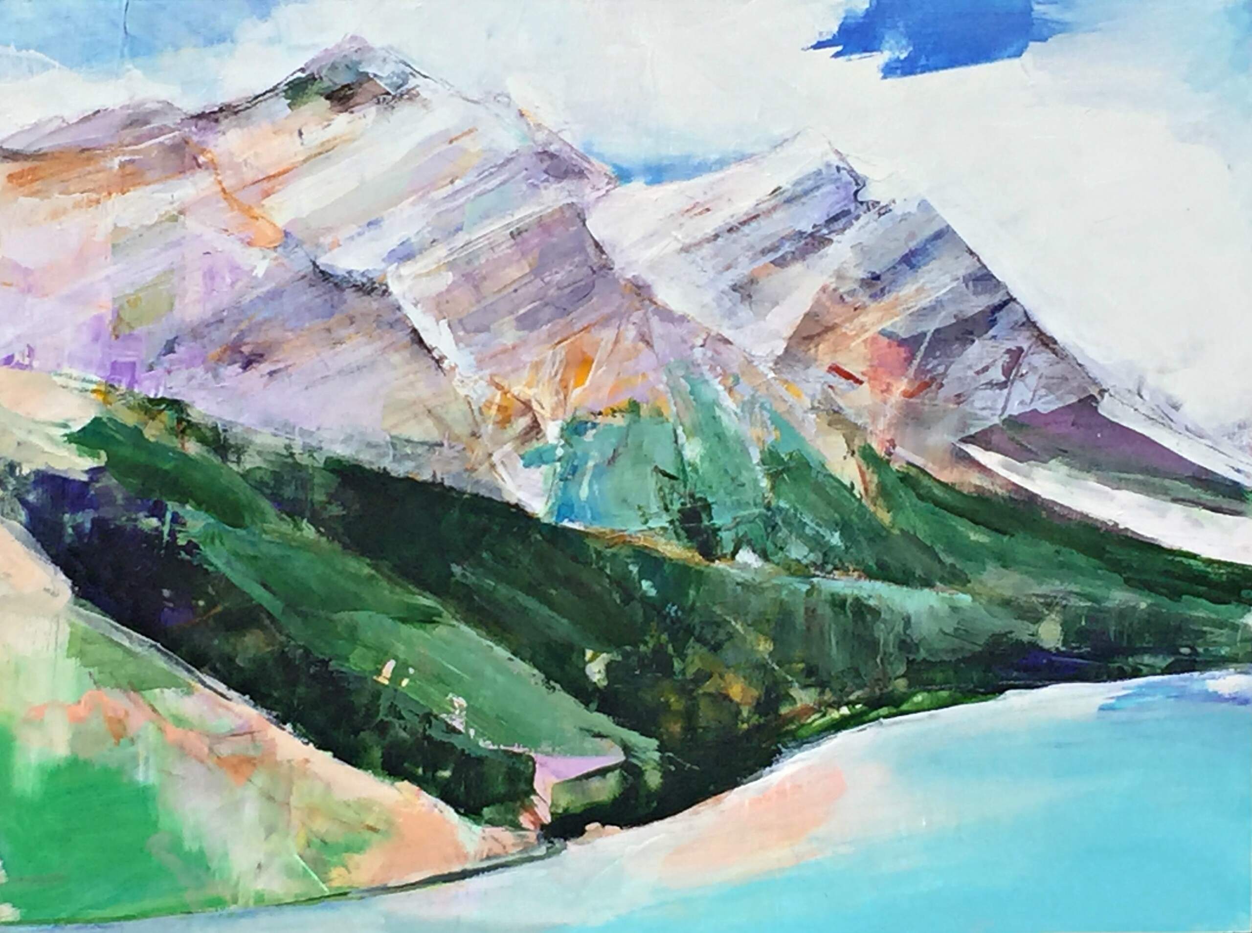 Shades, acrylic painting by Sarinah Haba | Effusion Art Gallery + Cast Glass Studio, Invermere BC