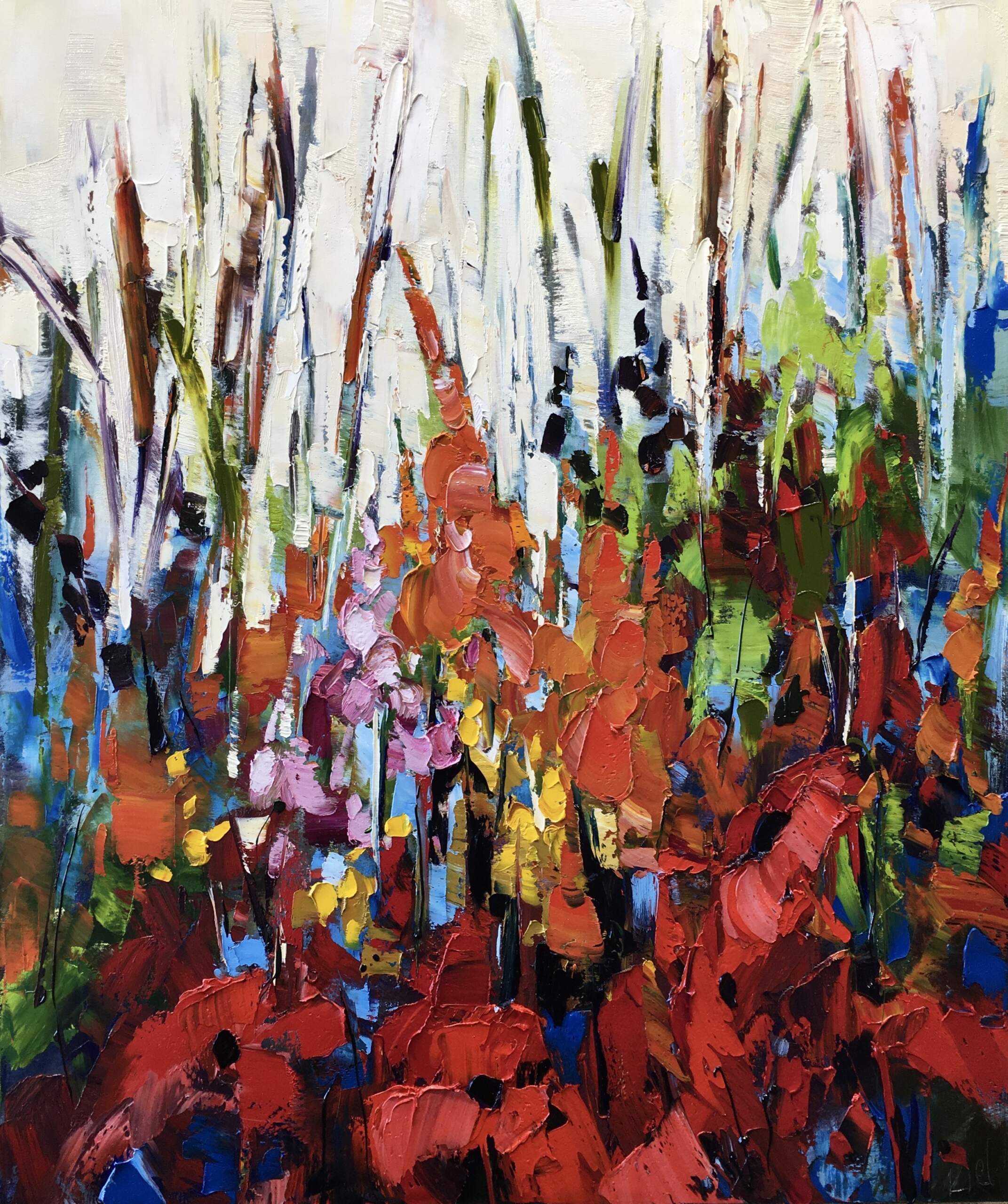 Wild Exuberance, oil painting by Kimberly Kiel | Effusion Art Gallery + Cast Glass Studio, Invermere BC