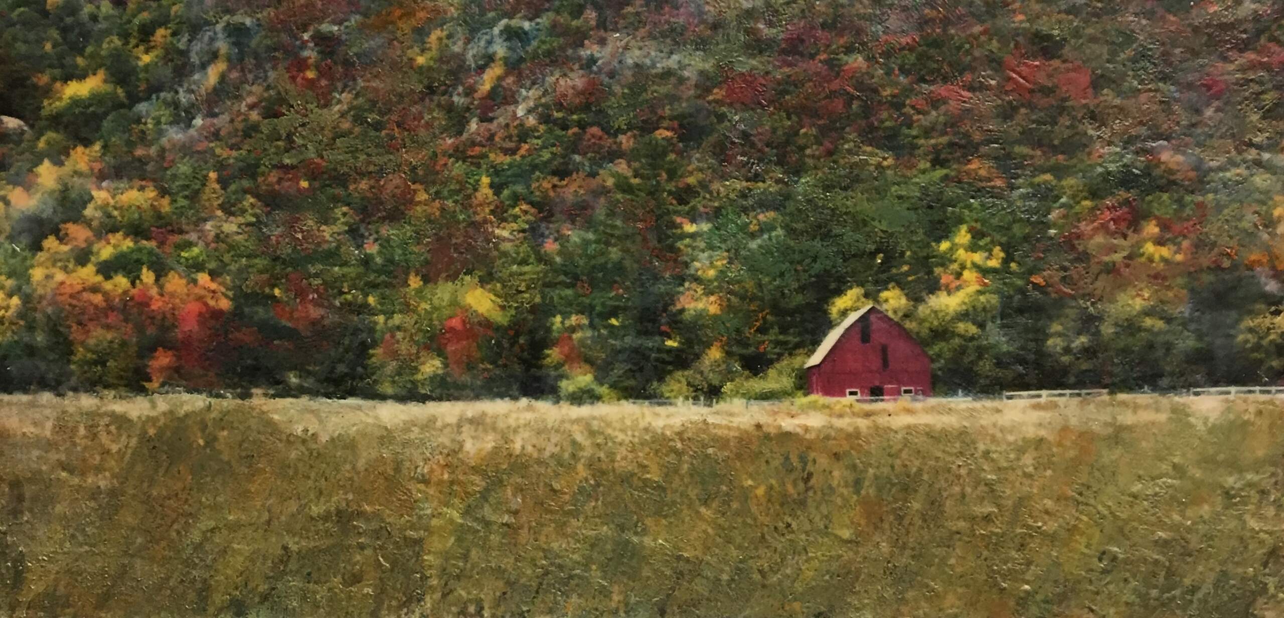 Peaceful Valley, encaustic painting by Lee Anne LaForge | Effusion Art Gallery + Cast Glass Studio, Invermere BC