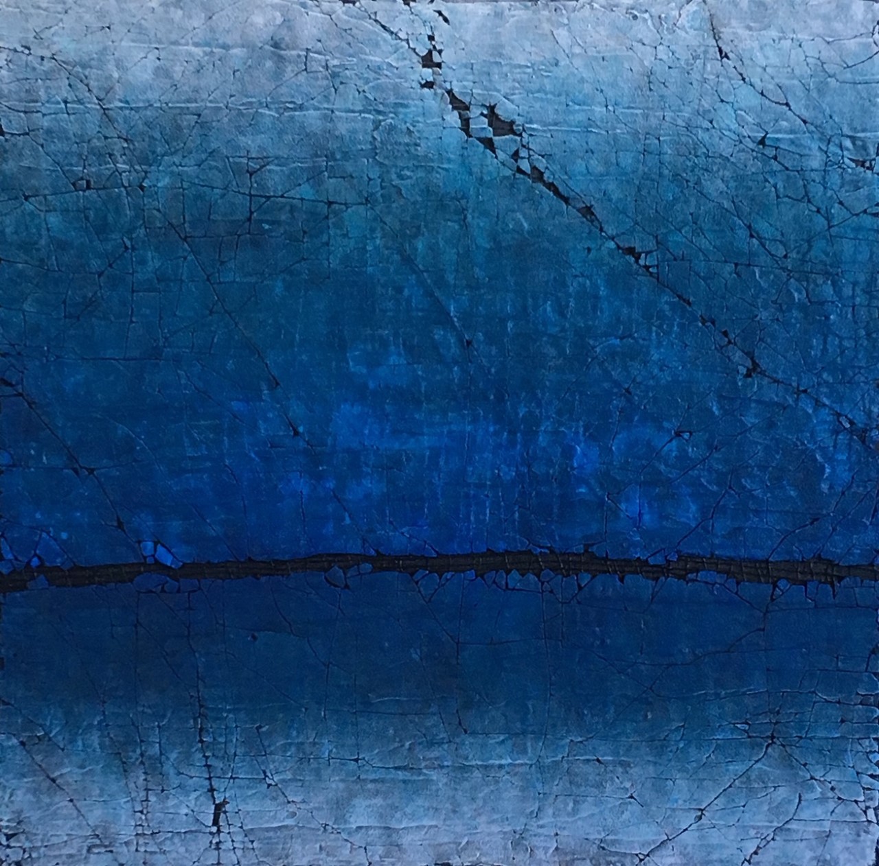 Moraine Lake, mixed media painting by Karen Bagayawa | Effusion Art Gallery + Cast Glass Studio, Invermere BC