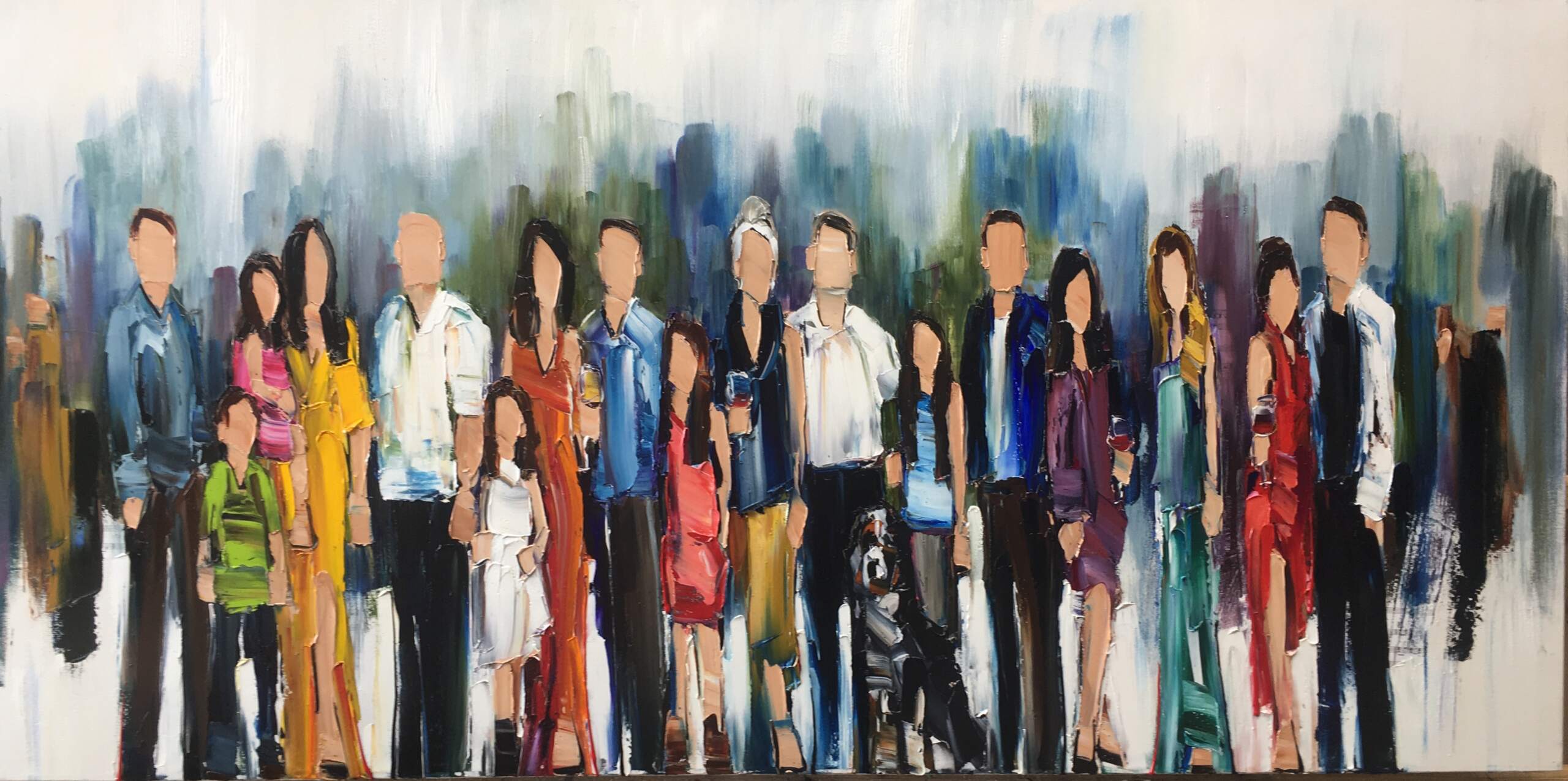 All in the Family, painting by Kimberly Kiel | Effusion Art Gallery + cast Glass Studio, Invermere BC