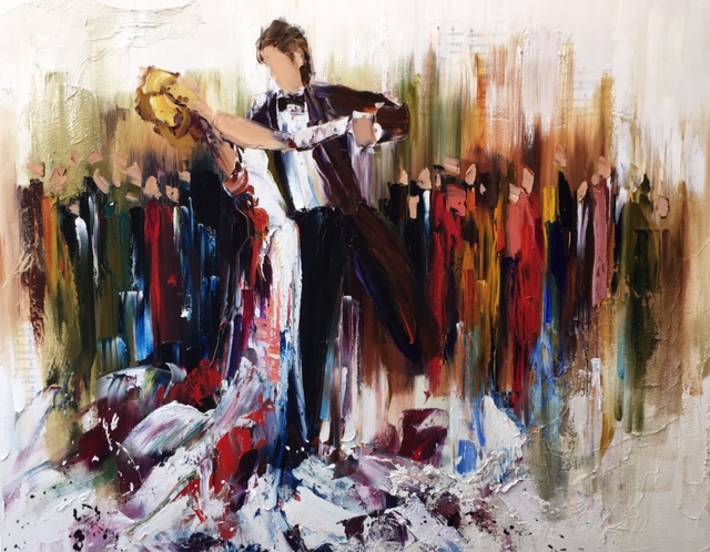 Lost in You, mixed media painting by Kimberly Kiel | Effusion Art Gallery + Cast Glass Studio, Invermere BC