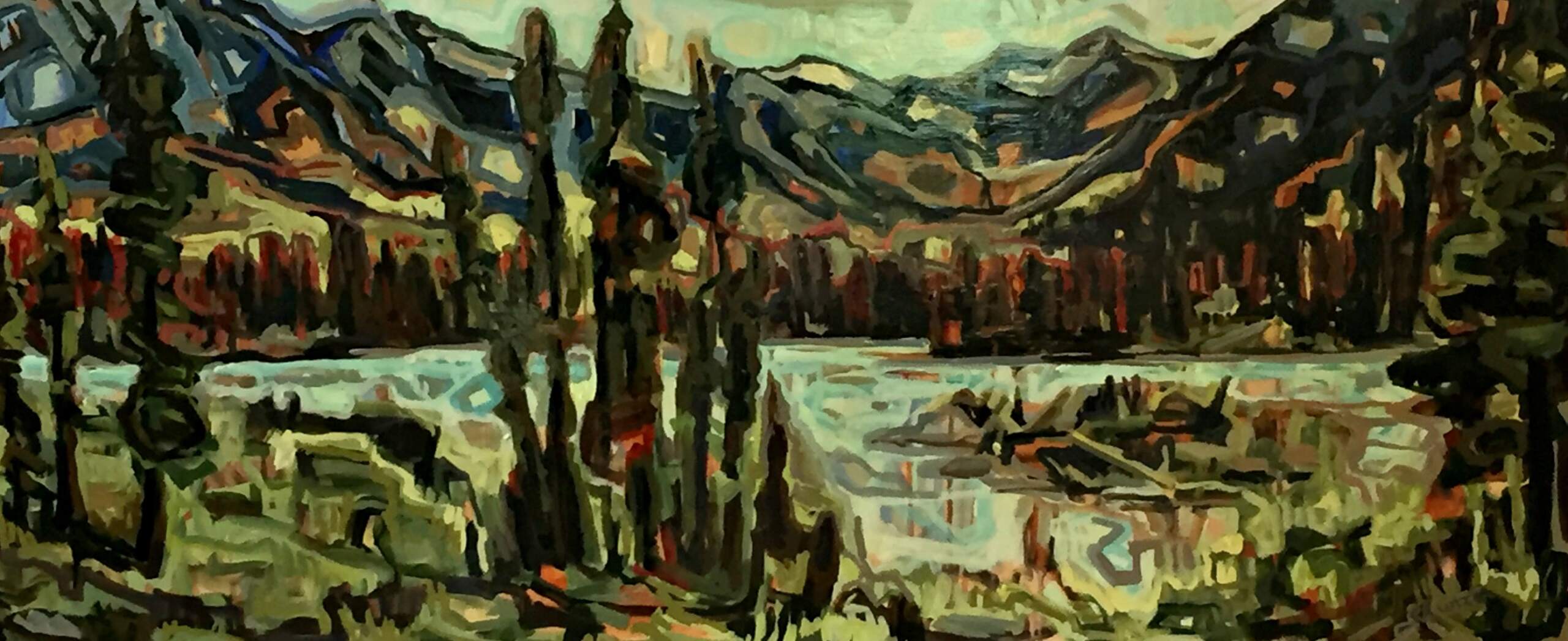 Simpson Monument, acrylic painting by Sandy Kunze | Effusion Art Gallery + Cast Glass Studio, Invermere BC