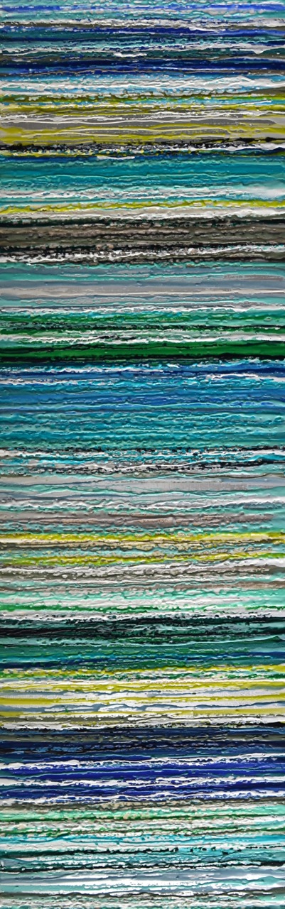 Laq Louise #2, mixed media  encaustic painting by Marie-Danielle Leblanc | Effusion Art Gallery + Cast Glass Studio, Invermere BC