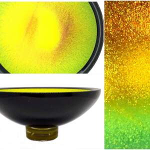 Multichrome Thing of Beauty 3053, dichroic glass bowl by Jo Ludwig | Effusion Art Gallery + Glass Studio, Invermere BC