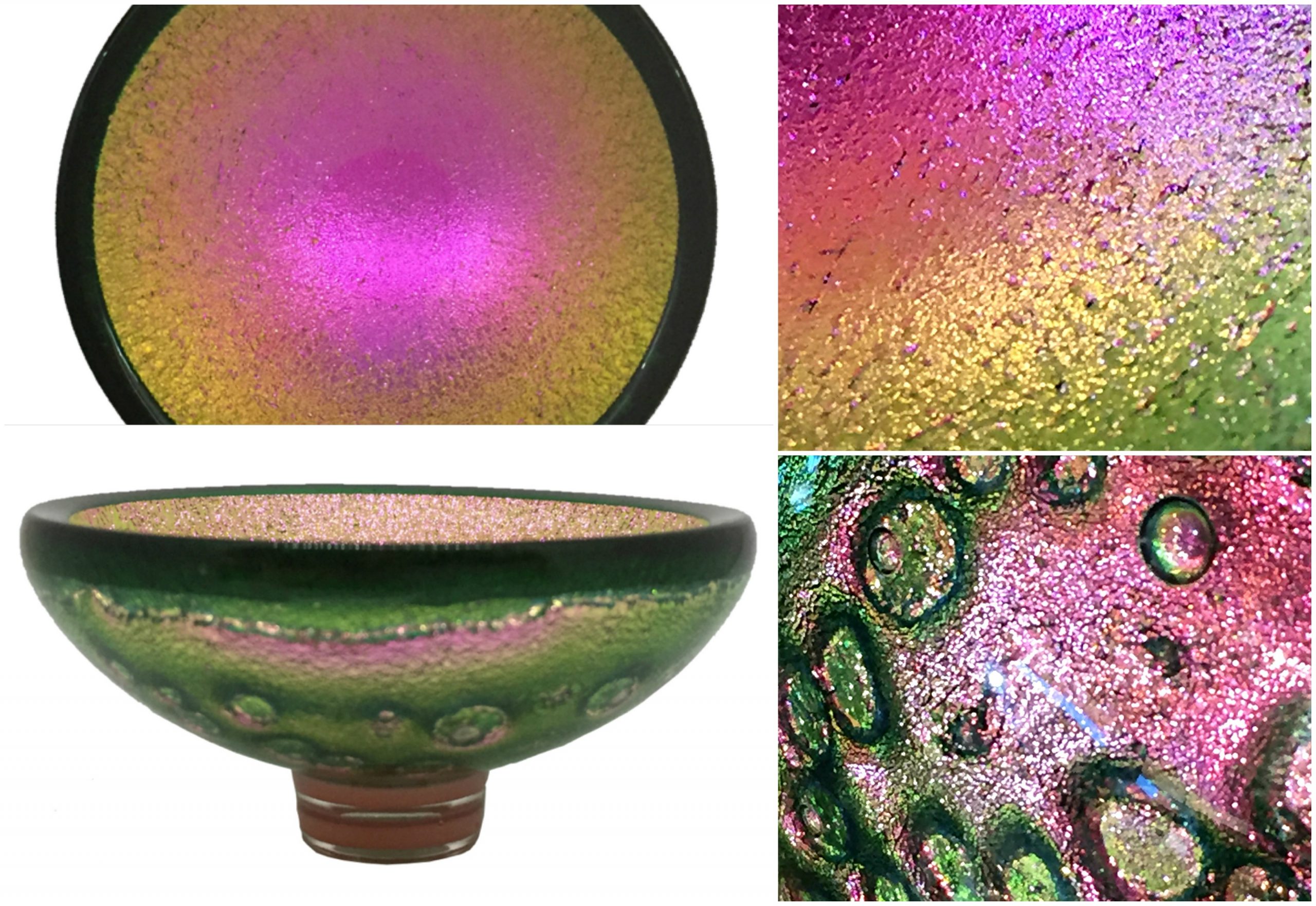 Multichrome Thing of Beauty 3066, dichroic glass bowl by Jo Ludwig | Effusion Art Gallery + Glass Studio, Invermere BC