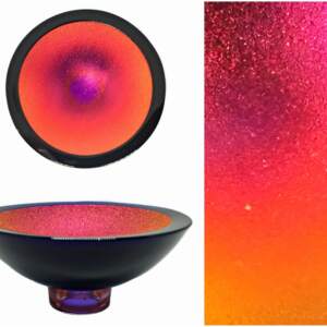 Multichrome Thing of Beauty 3329, dichroic glass bowl by Jo Ludwig | Effusion Art Gallery + Glass Studio, Invermere BC