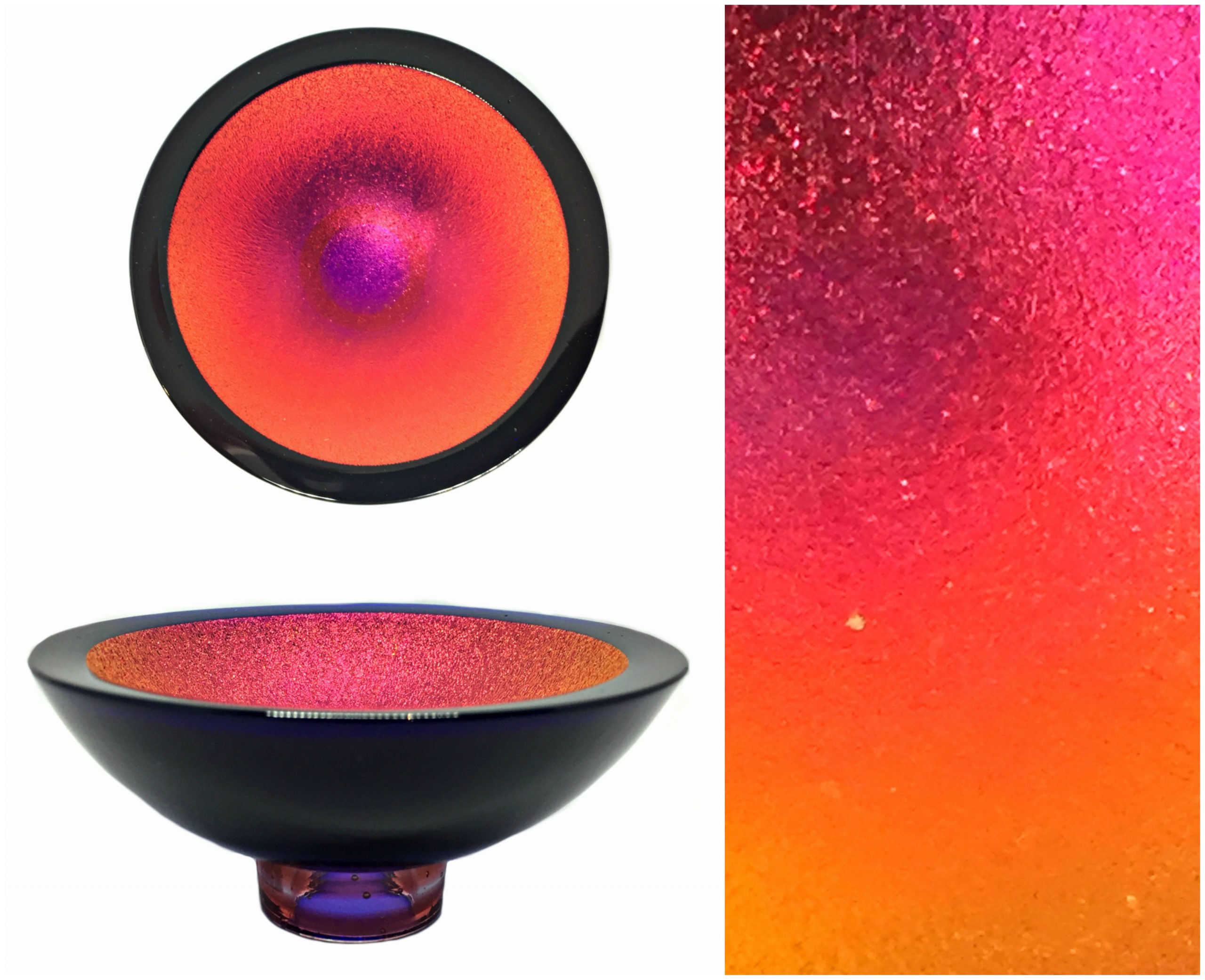 Multichrome Thing of Beauty 3329, dichroic glass bowl by Jo Ludwig | Effusion Art Gallery + Glass Studio, Invermere BC