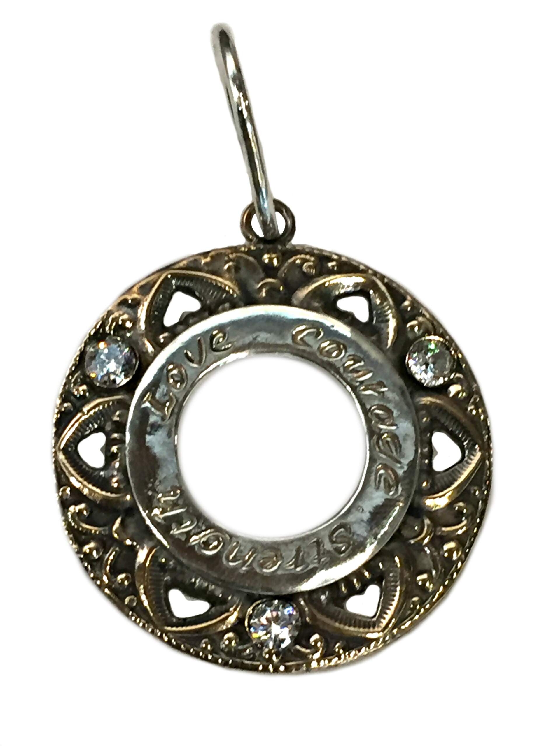 Sterling Silver, Bronze, + CZ Pendant by Karyn Chopik | Effusion Art Gallery + Cast Glass Studio, Invermere BC