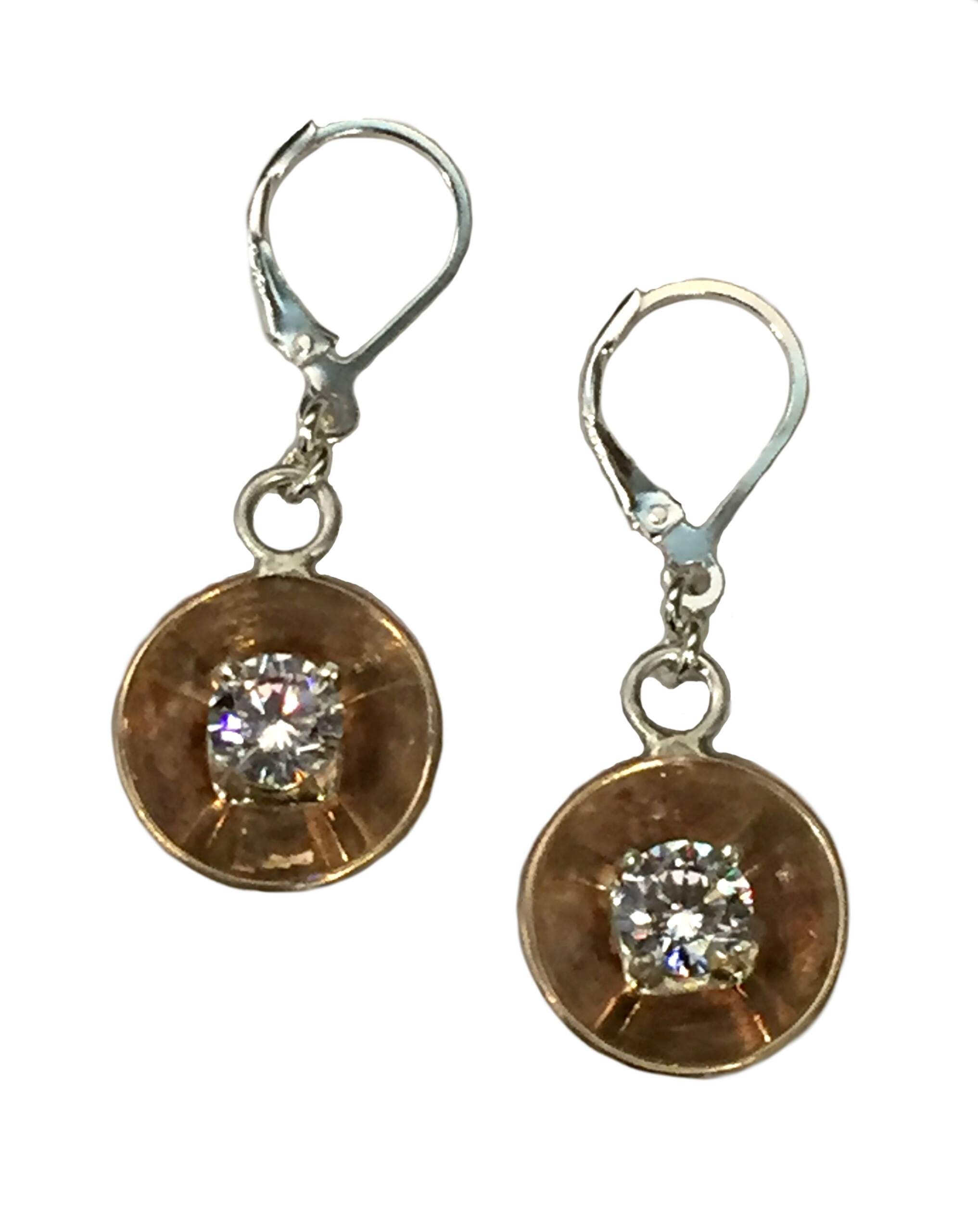 Bronze, Sterling Silver, + CZ Earrings by Karyn Chopik | Effusion Art Gallery + Cast Glass Studio, Invermere BC