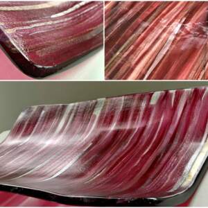 A Splash of Colour #3, cast glass platter by Heather Cuell | Effusion Art Gallery + Cast Glass Studio, Invermere BC