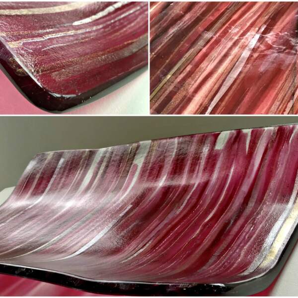 A Splash of Colour #3, cast glass platter by Heather Cuell | Effusion Art Gallery + Cast Glass Studio, Invermere BC