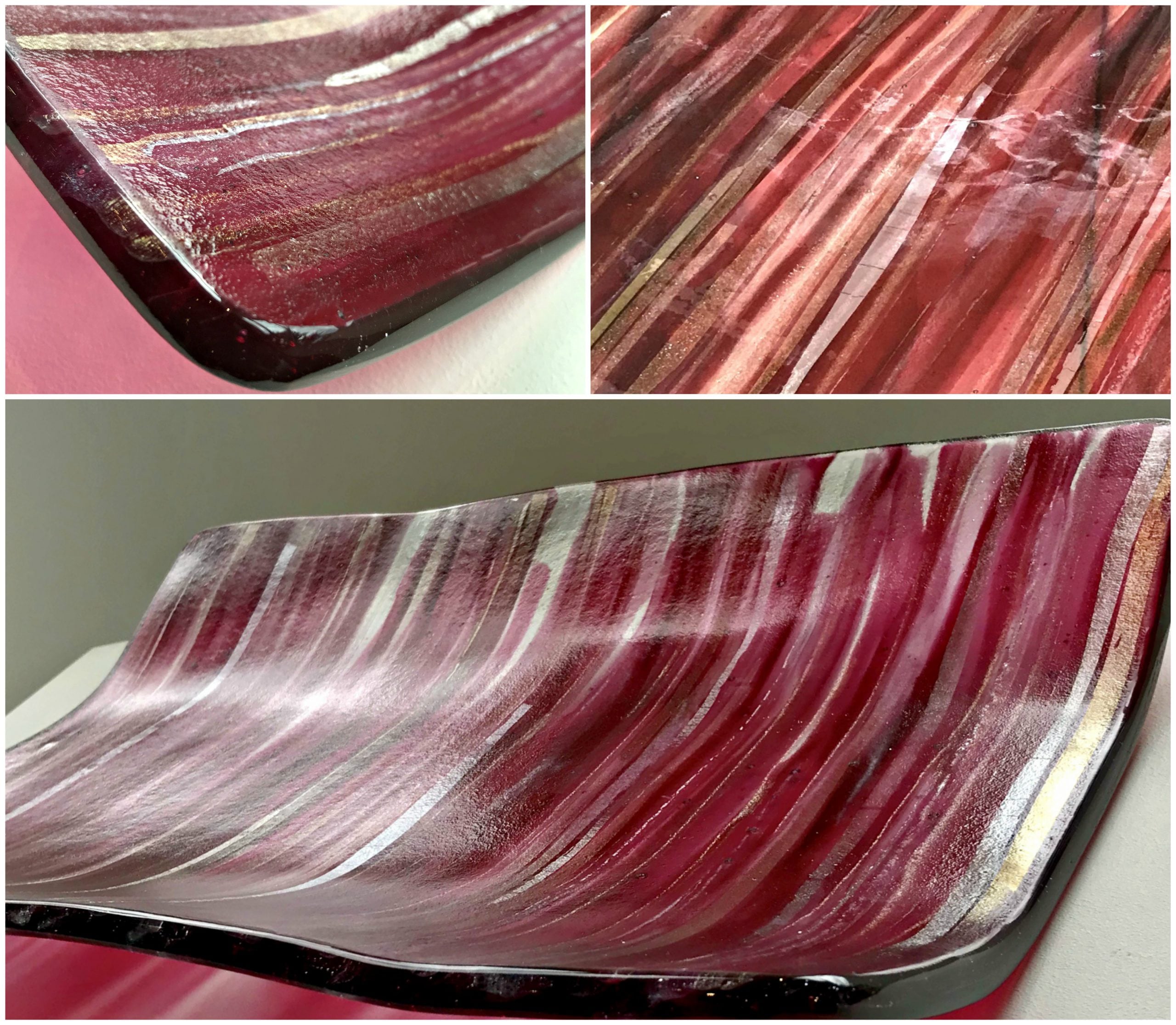 A Splash of Colour #3, cast glass platter by Heather Cuell | Effusion Art Gallery + Cast Glass Studio, Invermere BC