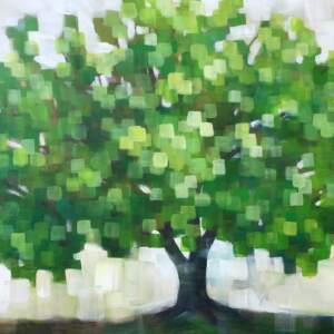 I Dream of Green, acrylic painting by Connie Geerts | Effusion Art Gallery + Cast Glass Studio, Invermere BC