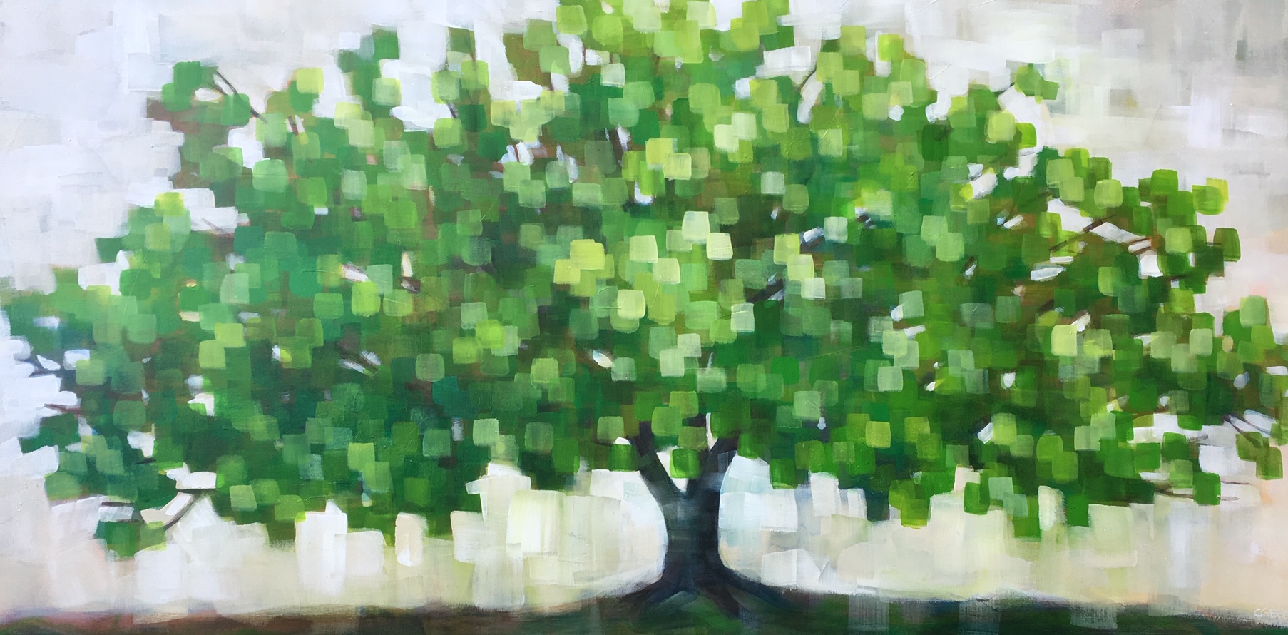 I Dream of Green, acrylic painting by Connie Geerts | Effusion Art Gallery + Cast Glass Studio, Invermere BC