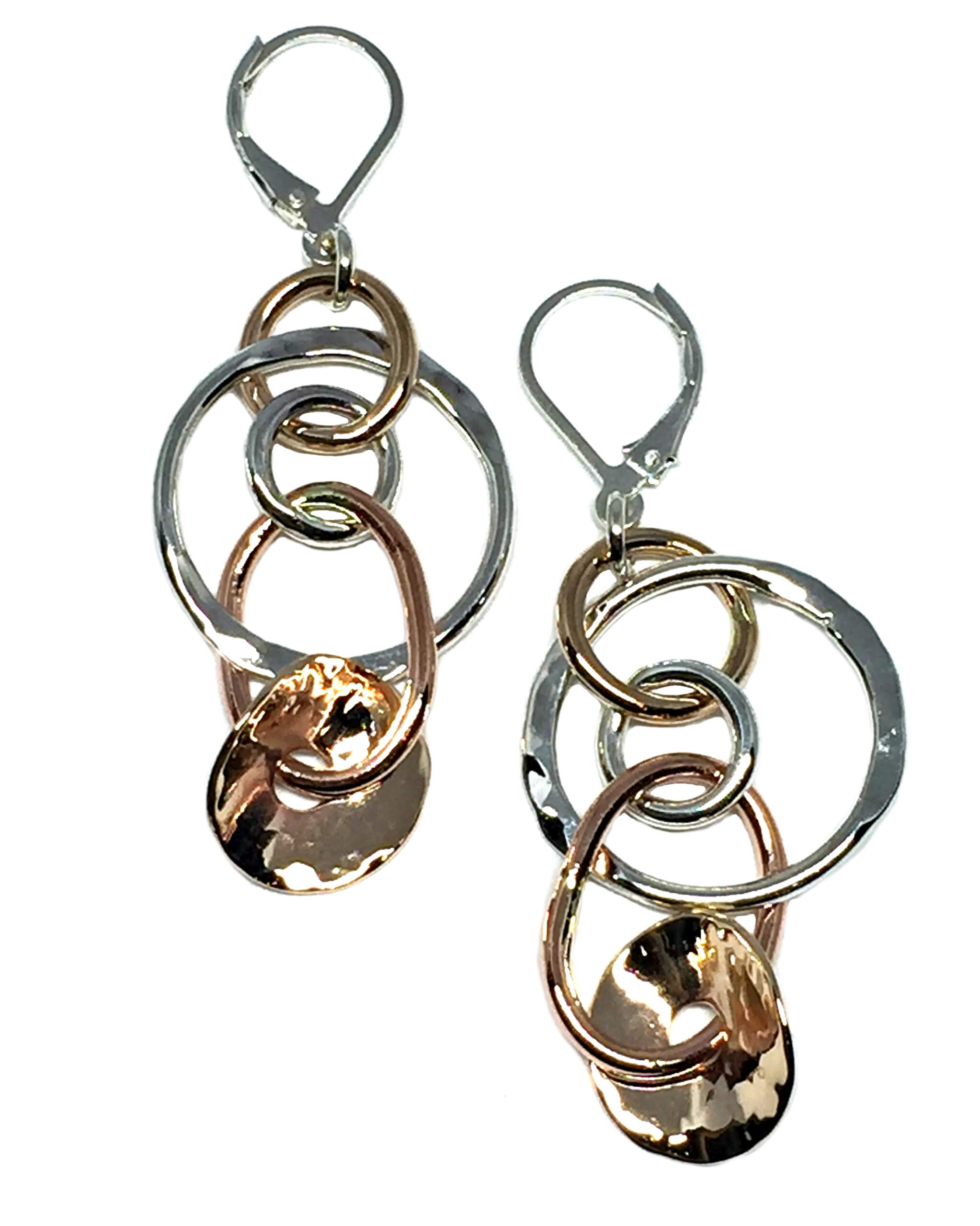 Sterling Silver, Copper, + Bronze Earrings by Karyn Chopik | Effusion Art Gallery + Cast Glass Studio, Invermere BC