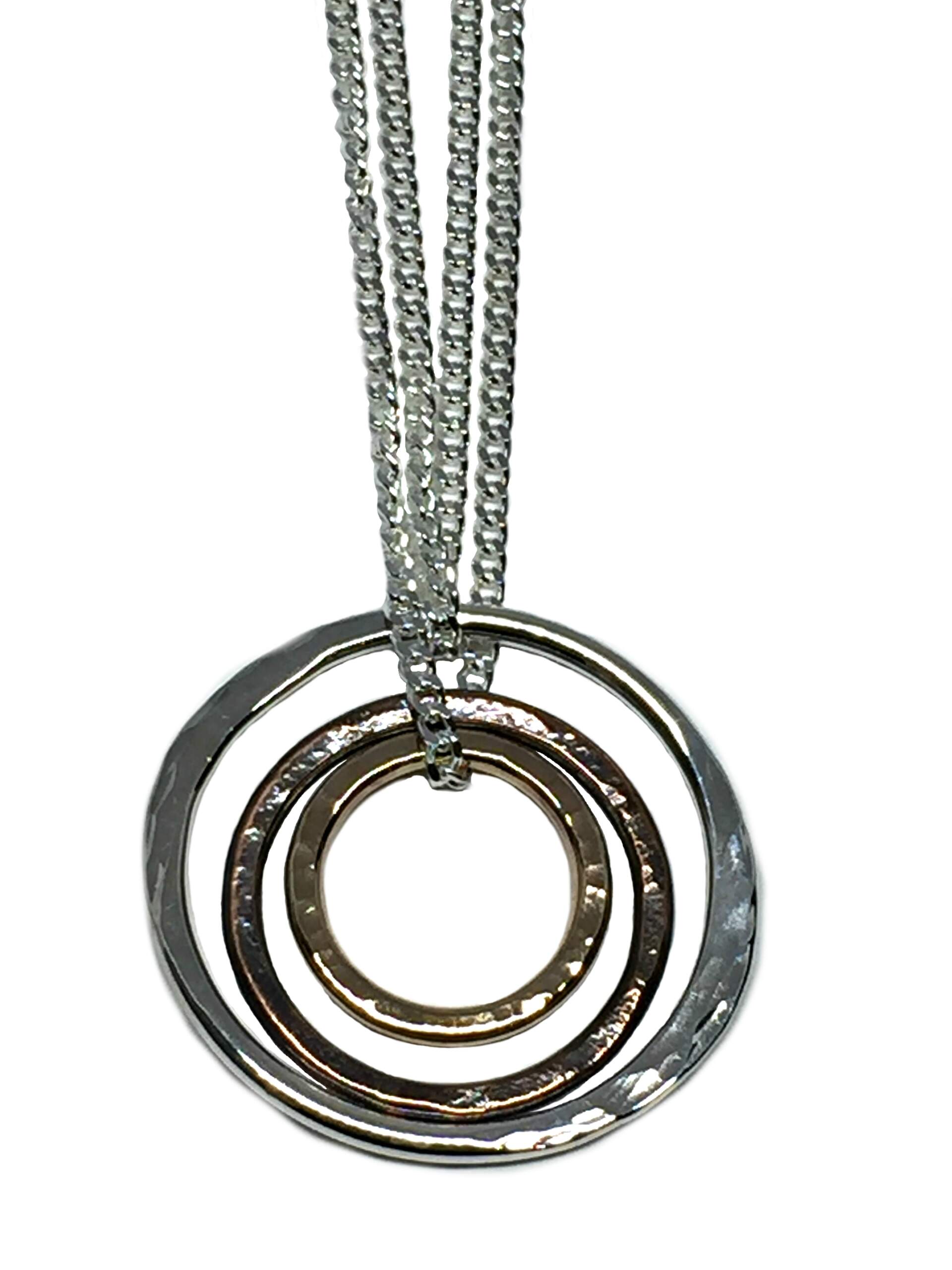 Sterling Silver, Bronze, + Copper Necklace by Karyn Chopik | Effusion Art Gallery + Cast Glass Studio, Invermere BC
