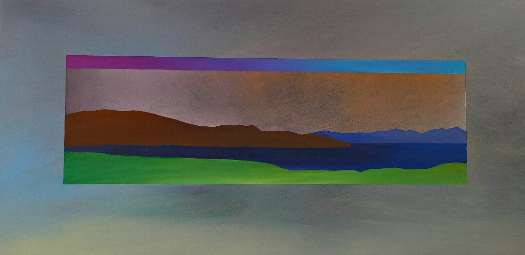 Foothills Window 2, acrylic painting by Joel Masewich | Effusion Art Gallery + Cast Glass Studio, Invermere BC
