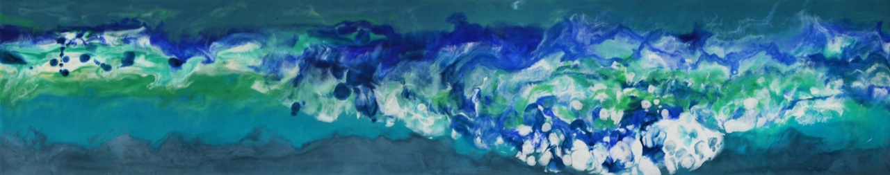 Meditation Waves #3, encaustic painting by Marie-Danielle Leblanc | Effusion Art Gallery + Cast Glass Studio, Invermere BC