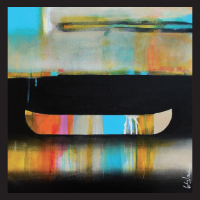 Au Gré des Flots, mixed media painting by Sylvain Leblanc | Effusion Art Gallery + Cast Glass Studio, Invermere BC