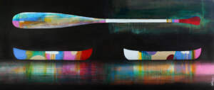 La Lenteur de l'été, mixed media painting by Sylvain Leblanc | Effusion Art Gallery + Cast Glass Studio, Invermere BC