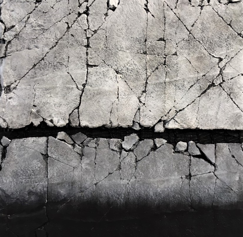 Winter Studies #3, mixed media painting by Karen Bagayawa | Effusion Art Gallery + Cast Glass Studio, Invermere BC