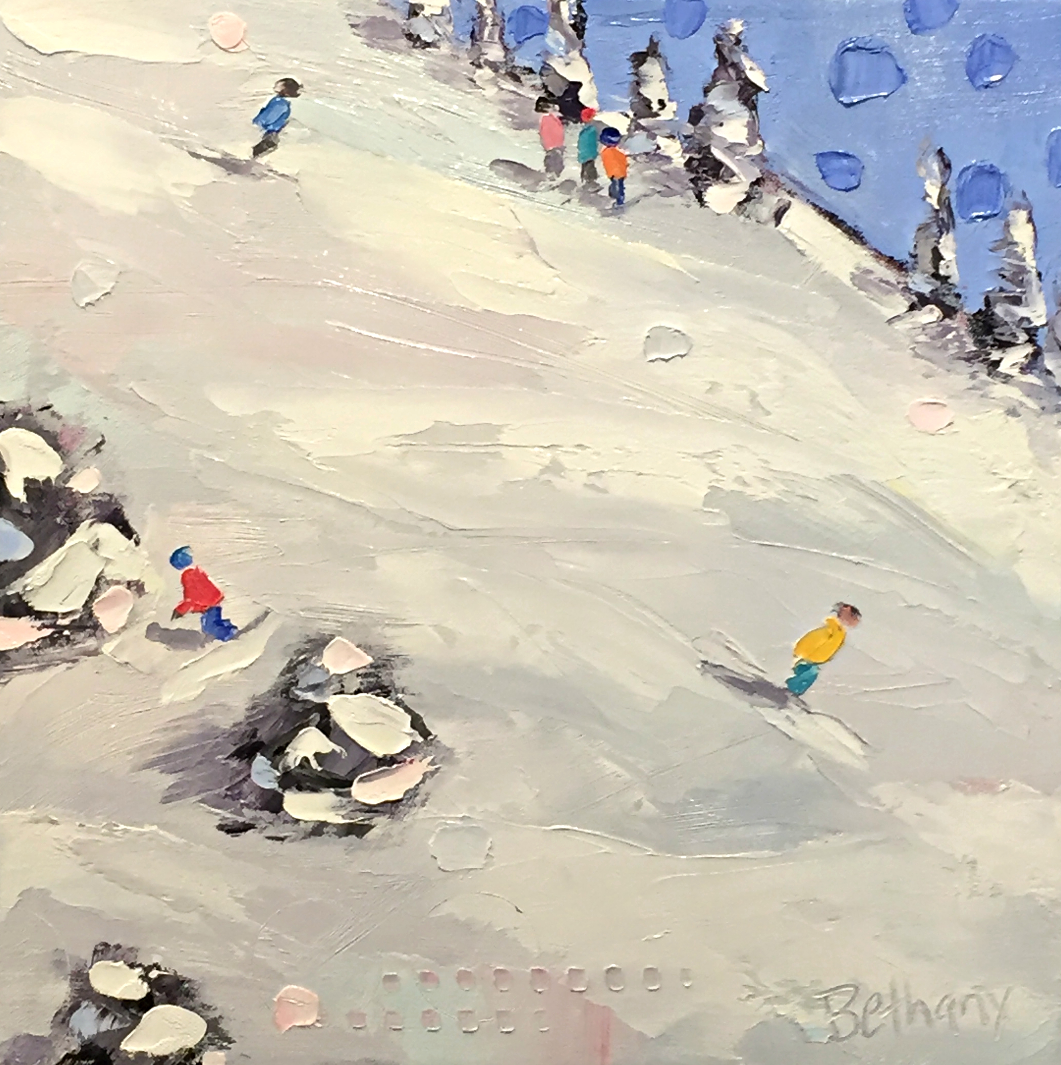 Fresh Snow, ski painting by Bethany Harper Williams | Effusion Art Gallery + Cast Glass Studio, Invermere BC