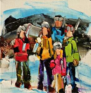 Winter Whites 3, oil painting by Kimberly Kiel | Effusion Art Gallery + Cast Glass Studio, Invermere BC