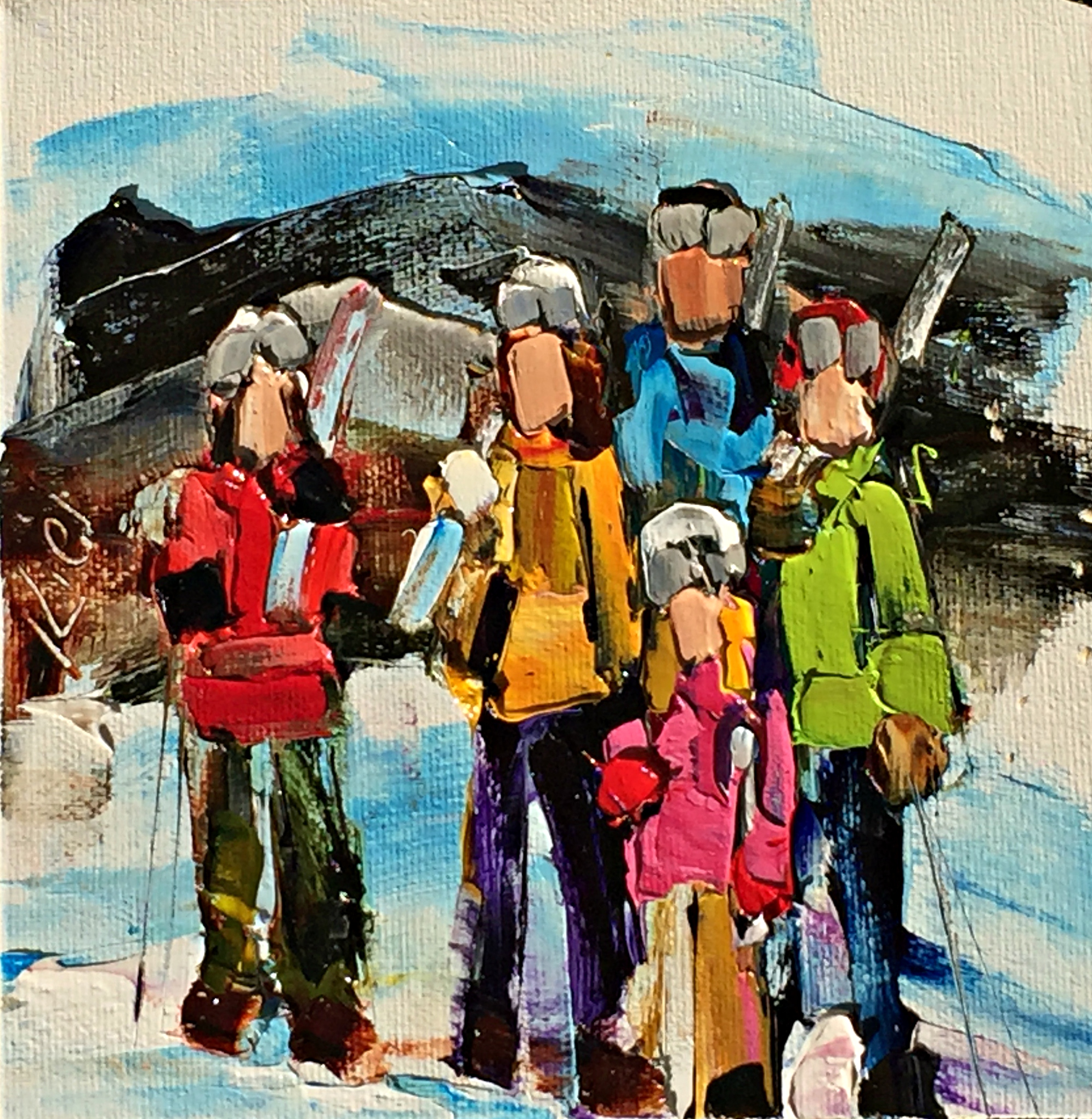 Winter Whites 3, oil painting by Kimberly Kiel | Effusion Art Gallery + Cast Glass Studio, Invermere BC