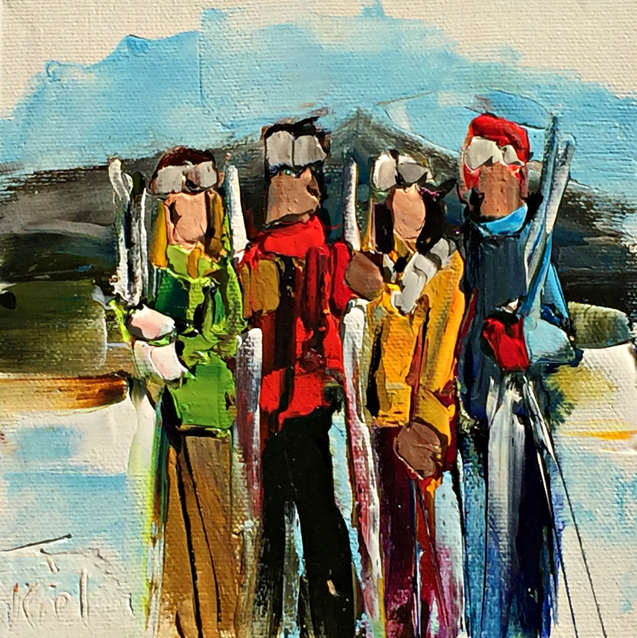 Winter Whites 4, oil painting by Kimberly Kiel | Effusion Art Gallery + Cast Glass Studio, Invermere BC
