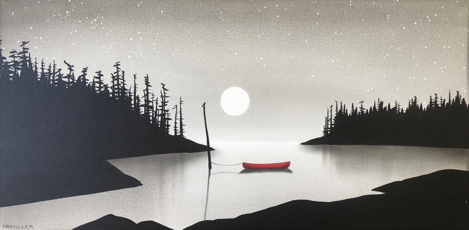 Men are from Mars, Women are from Venus, mixed media painting by Natasha Miller | Effusion Art Gallery + Cast Glass Studio, Invermere BC