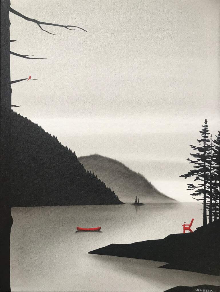 My Happiest Place, mixed media painting by Natasha Miller | Effusion Art Gallery + Cast Glass Studio, Invermere BC